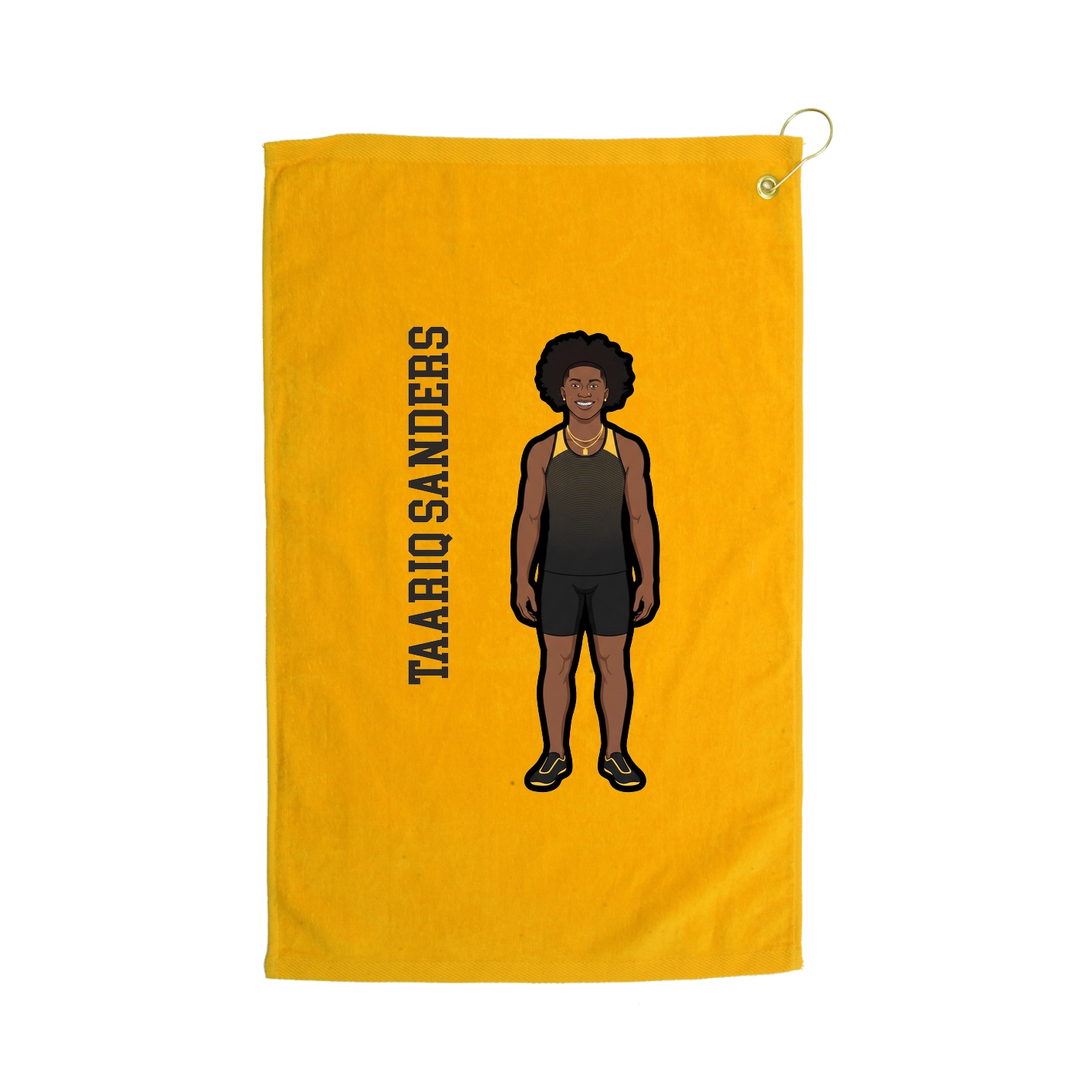 Golf Towel — Name Vertical in Gold