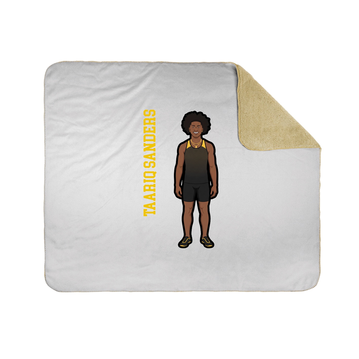 Throw Blanket — Name Vertical in White