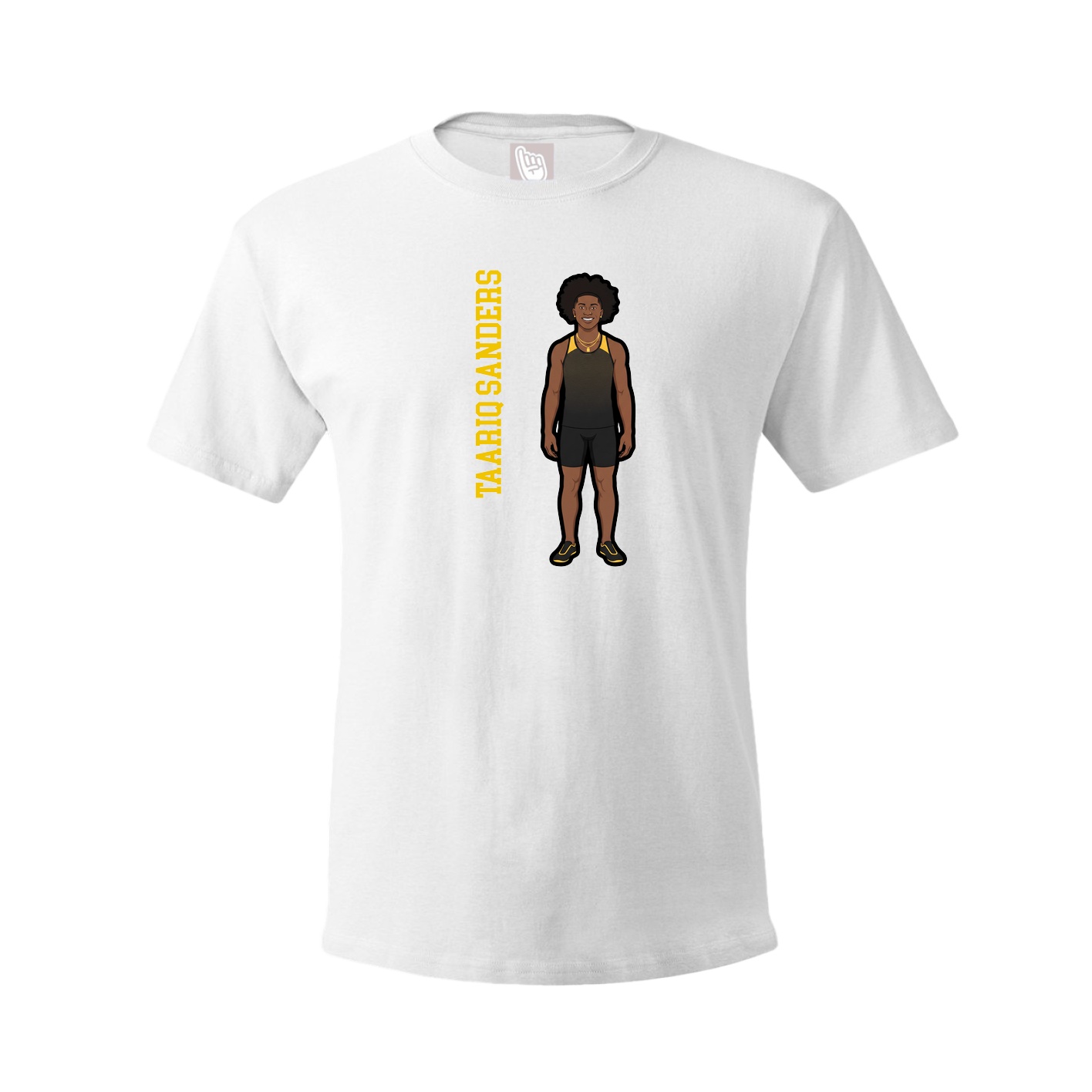 Youth Tee — Name Vertical in White