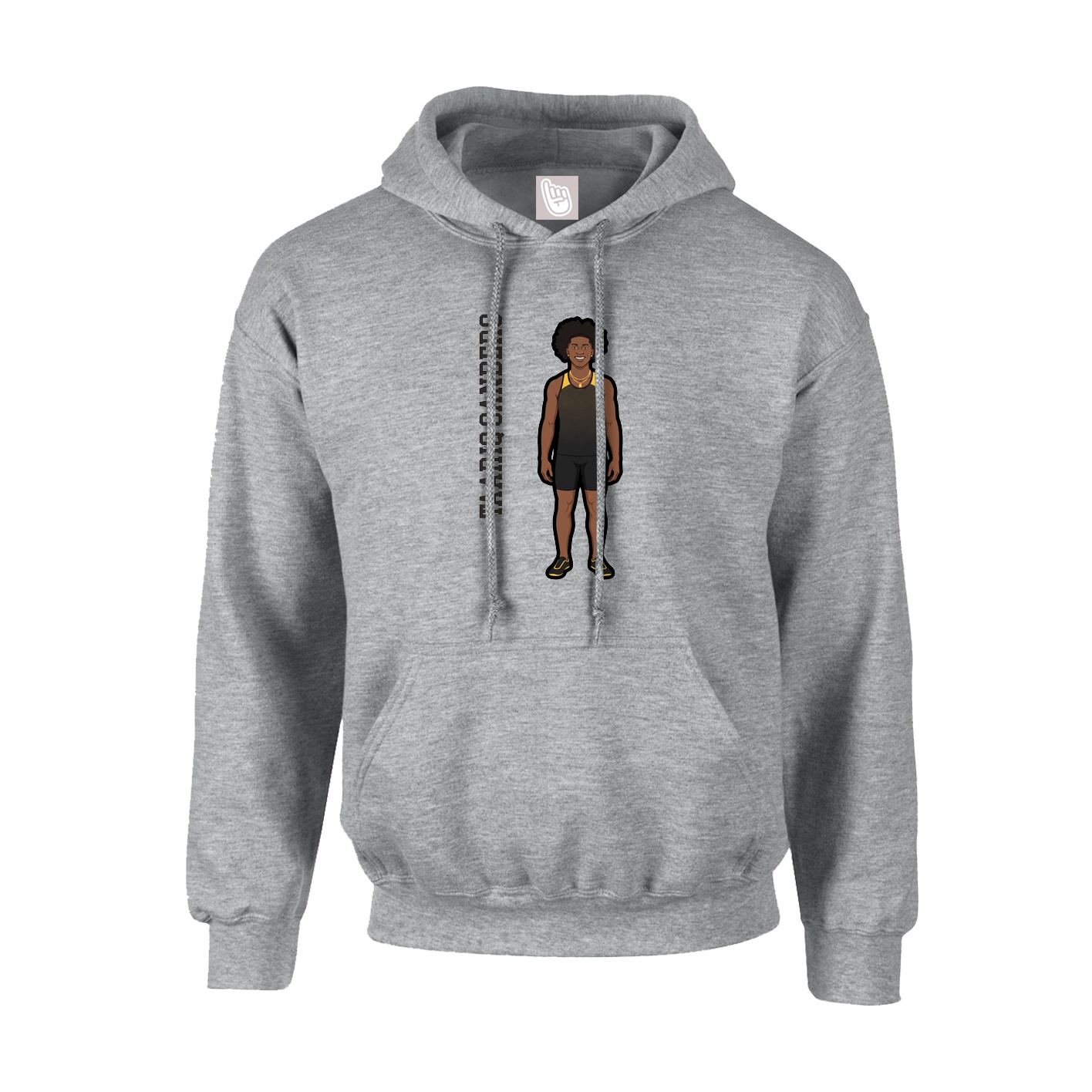 Hoodie — Name Vertical in Grey