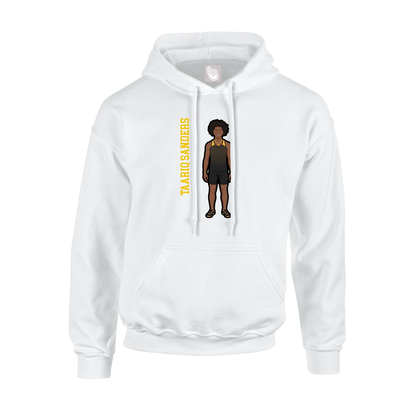 Youth Hoodie — Name Vertical in White