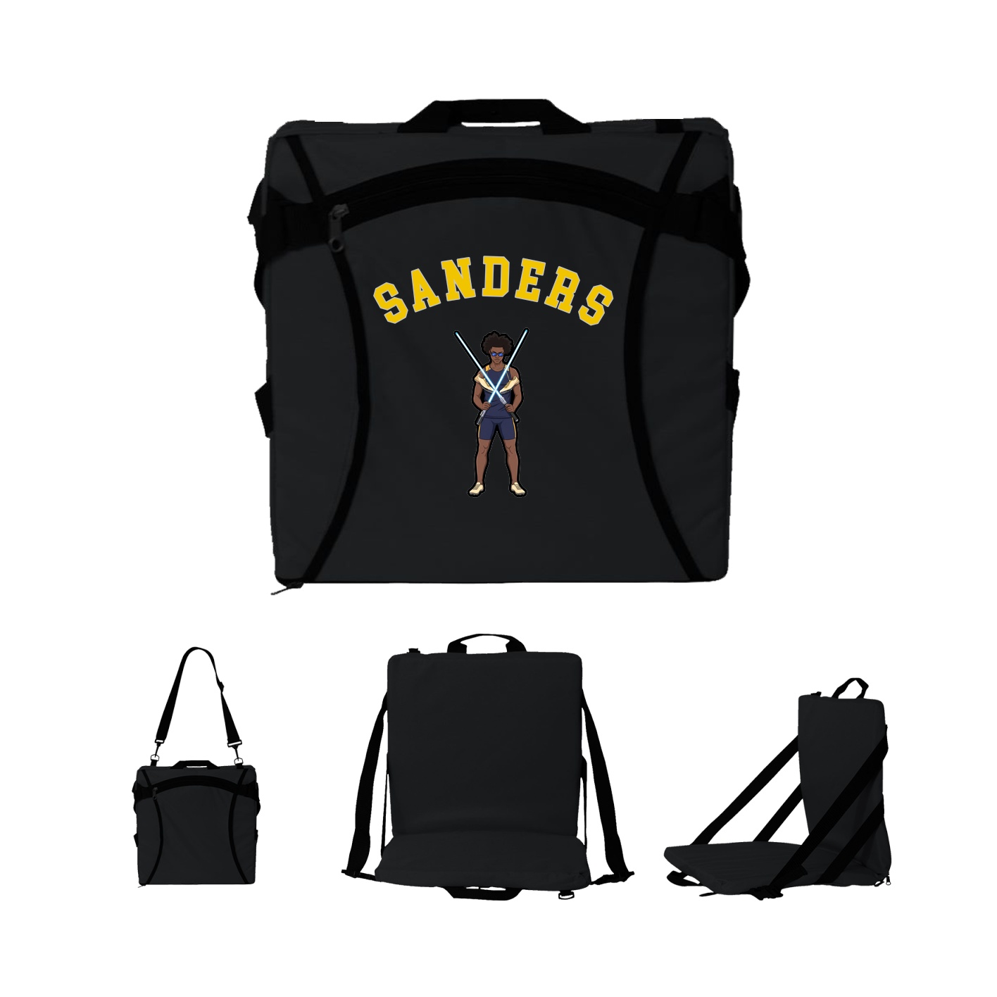 Folding Stadium Seat — Shirsey Arch in Black