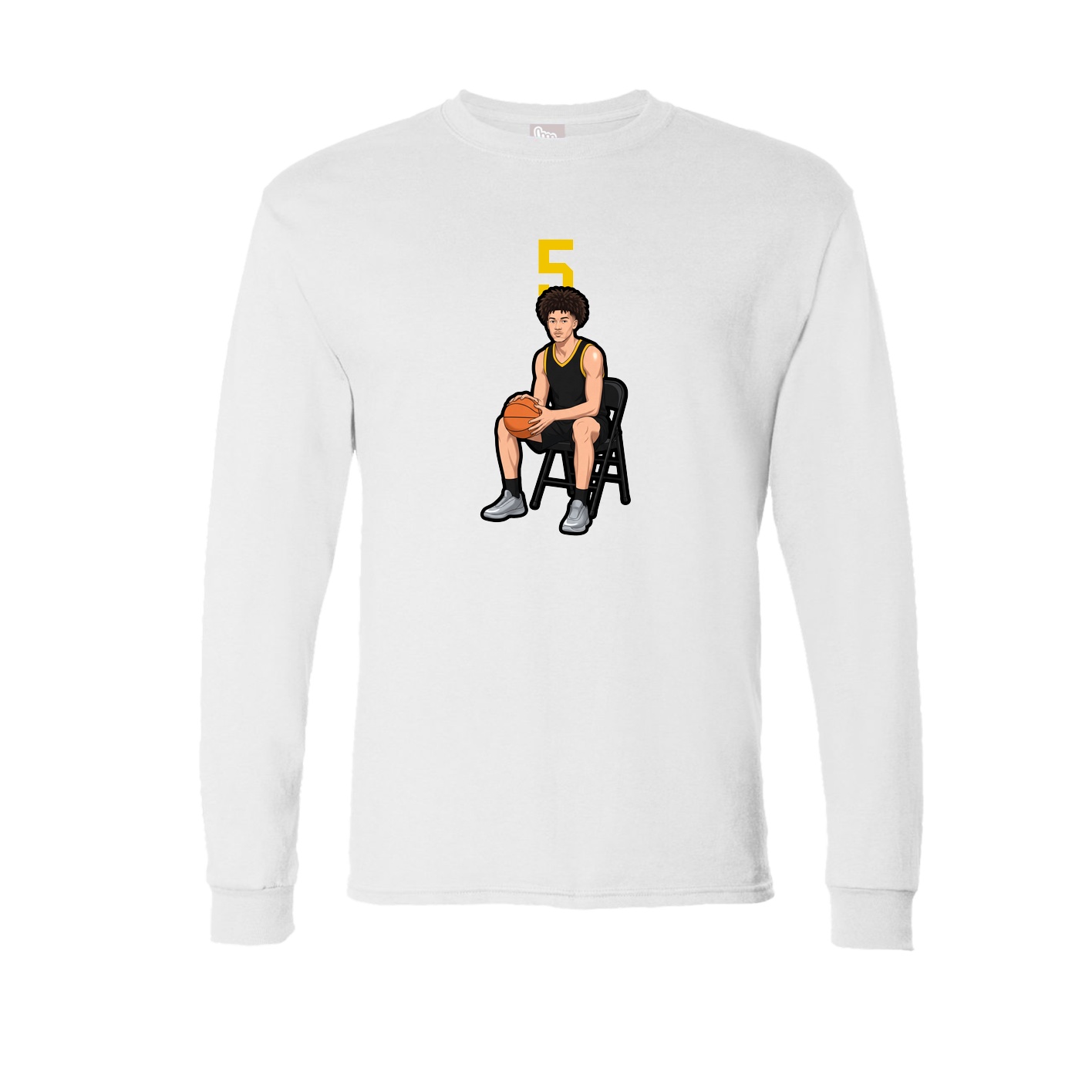 Long Sleeve Tee — Number Top in White