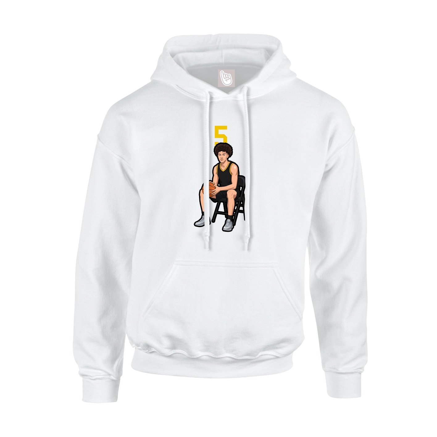 Youth Hoodie — Number Top in White