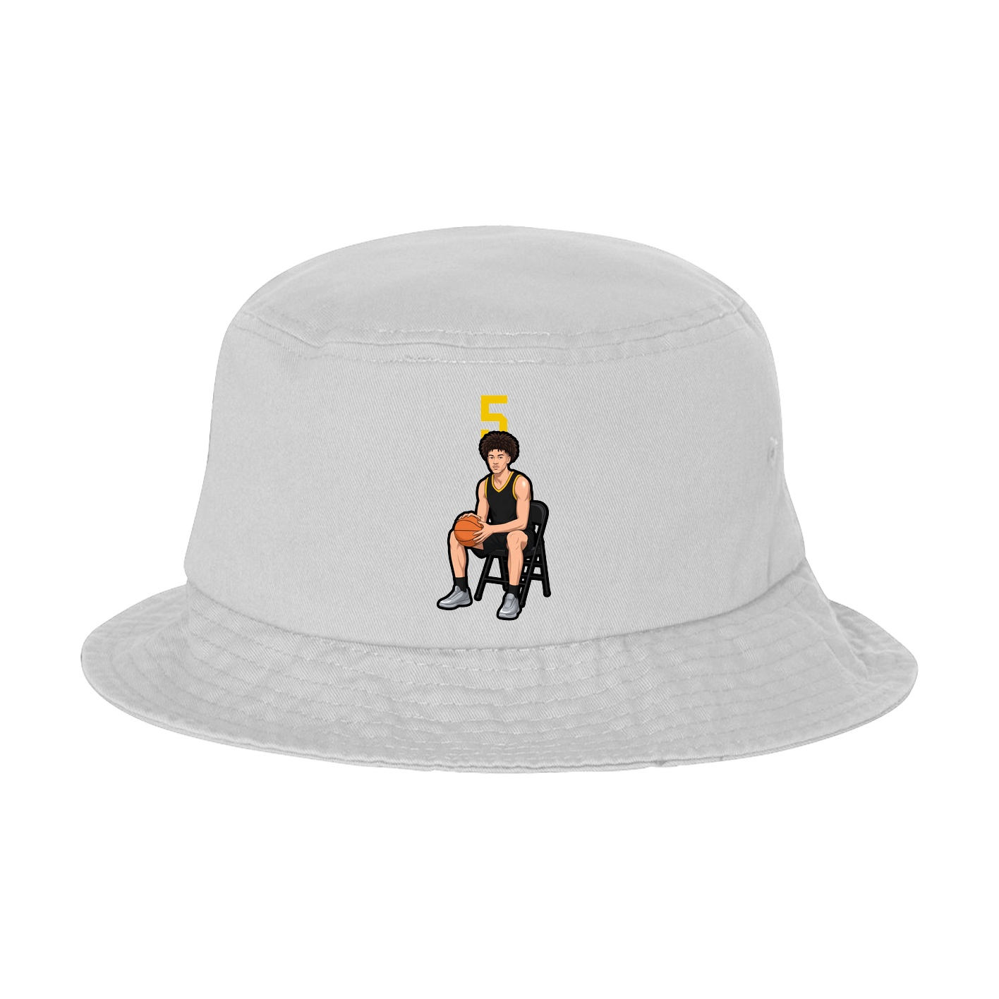 Bucket Cap — Number Top in White