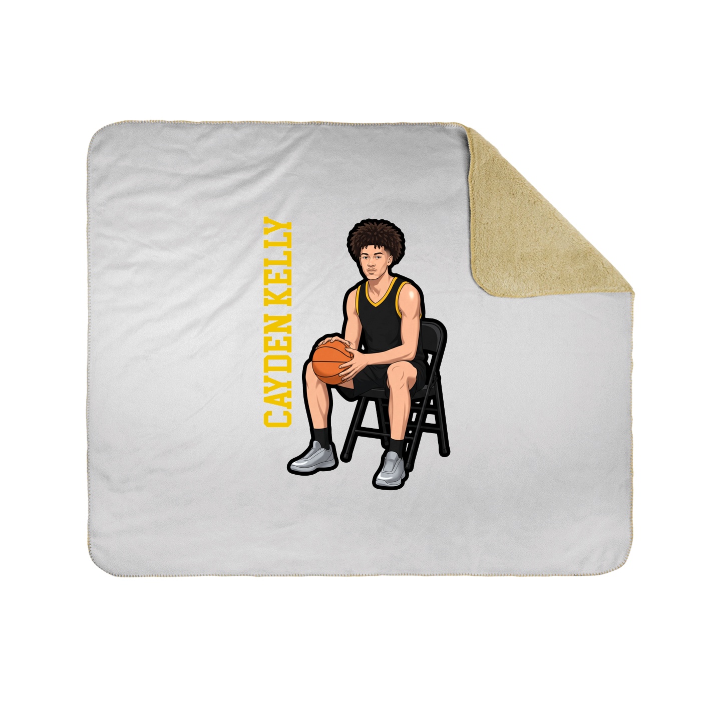 Throw Blanket — Name Vertical in White