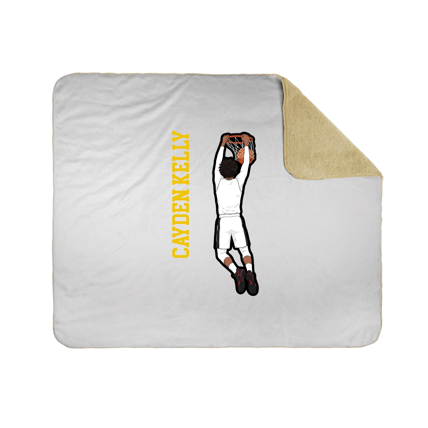 Throw Blanket — Name Vertical in White