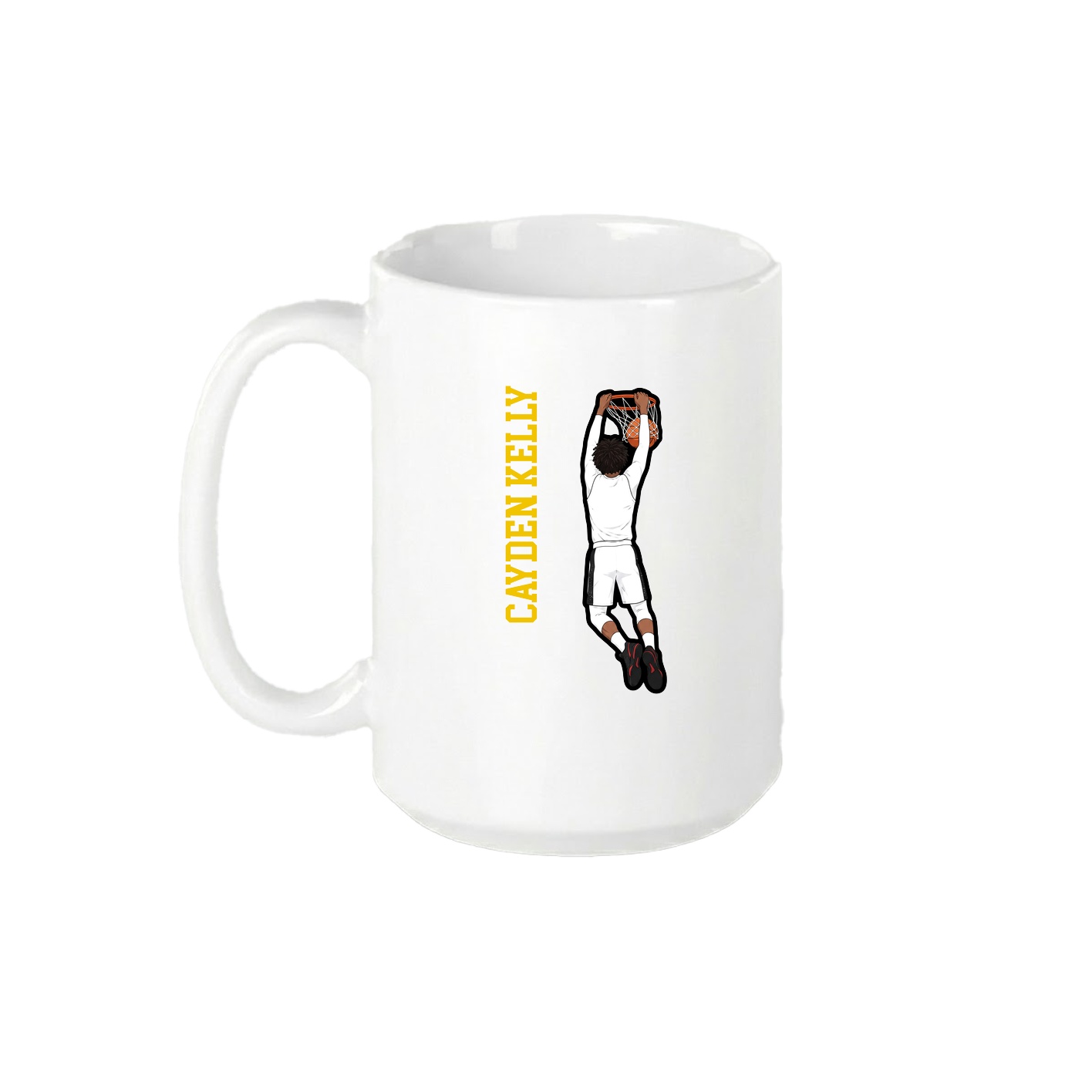 15oz Coffee Mug — Name Vertical in White