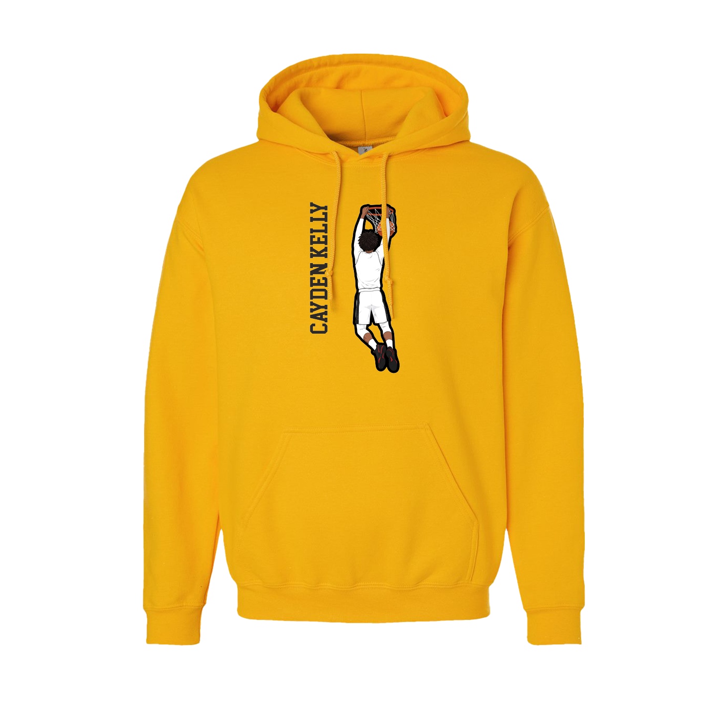 Youth Hoodie — Name Vertical in Gold