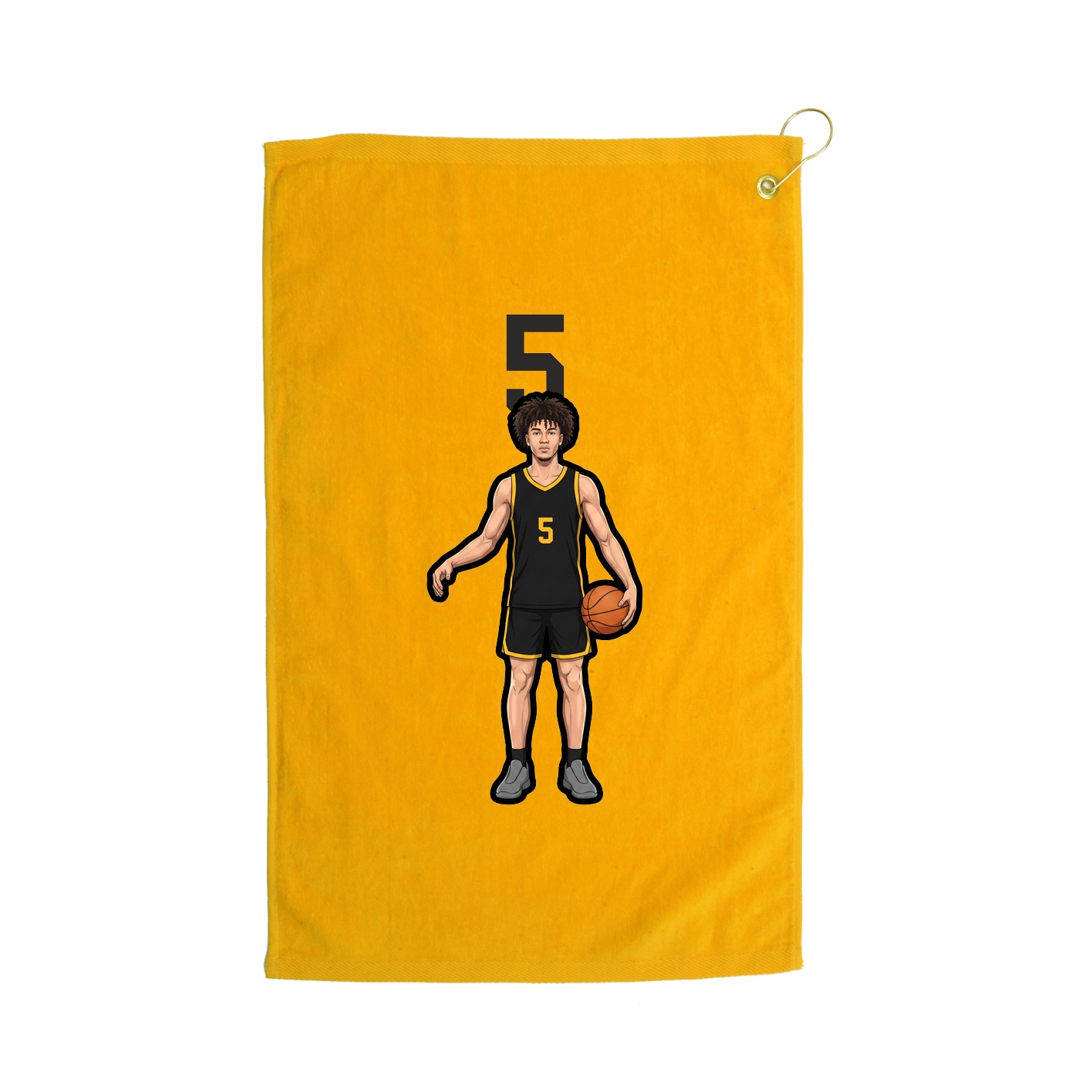 Golf Towel — Number Top in Gold