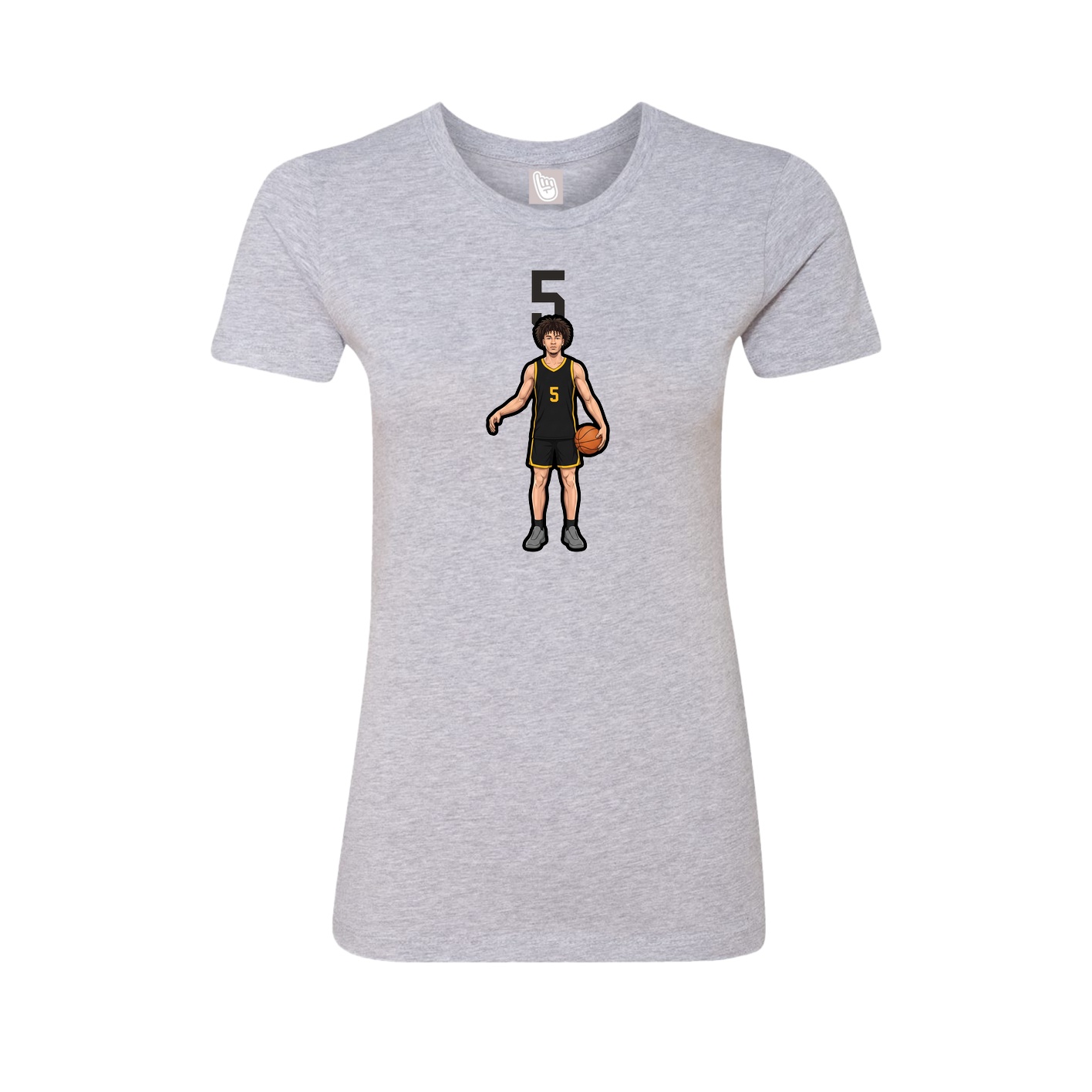 Fitted Women's Tee — Number Top in Grey
