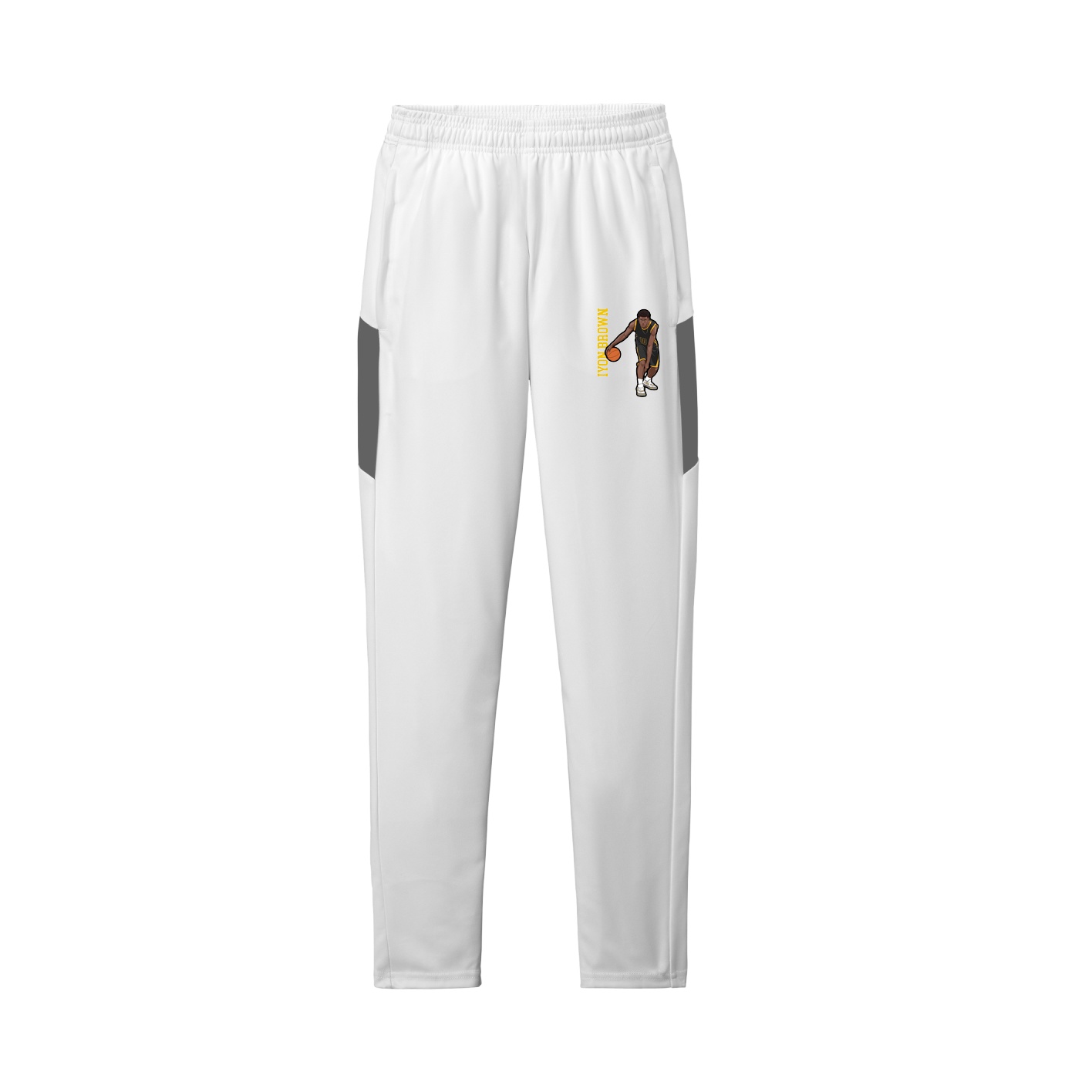 Team Travel Pant — Name Vertical in White/Grey