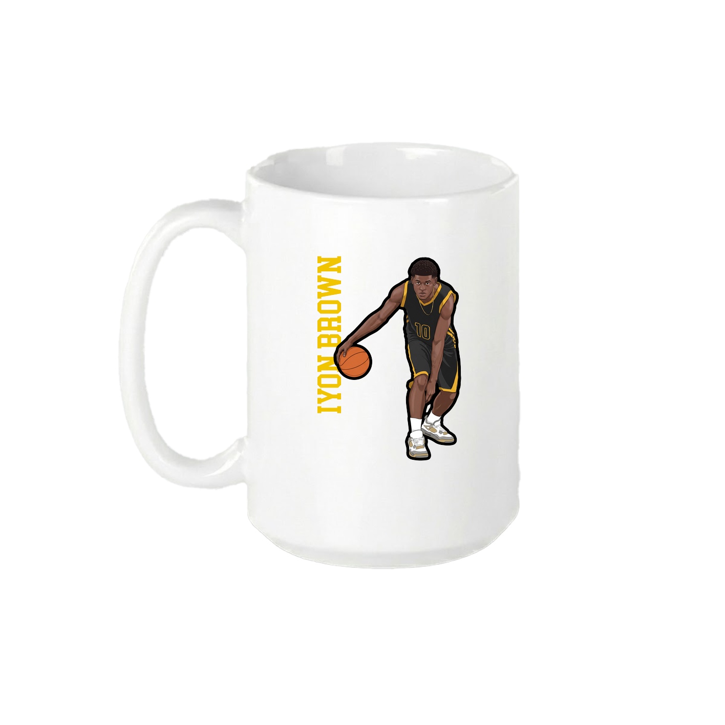 15oz Coffee Mug — Name Vertical in White