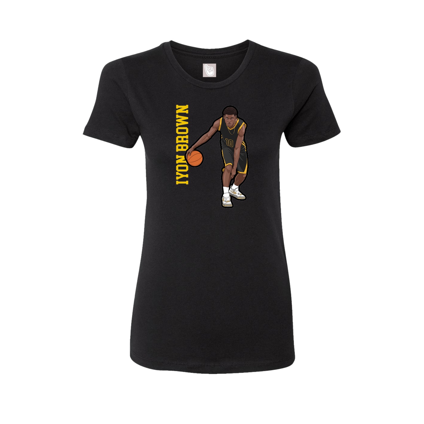 Fitted Women's Tee — Name Vertical in Black