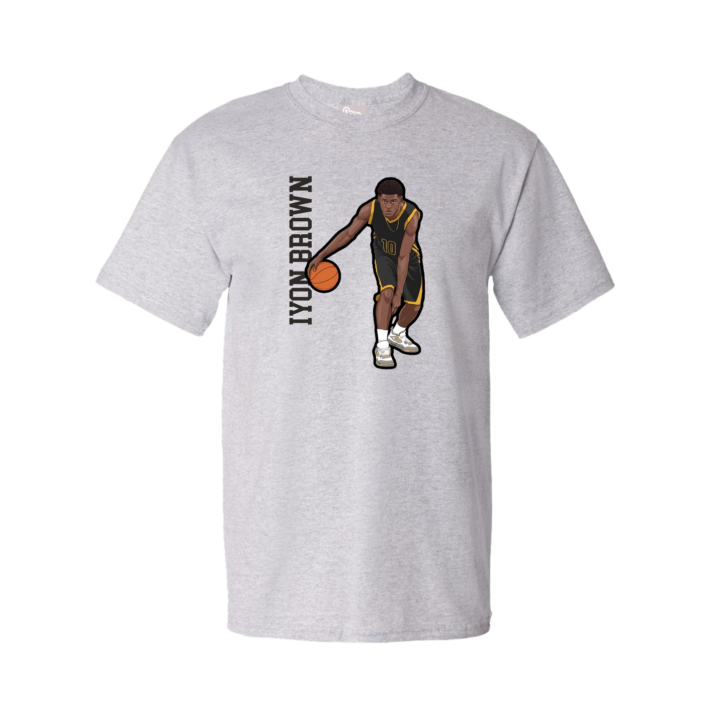 Youth Tee — Name Vertical in Grey