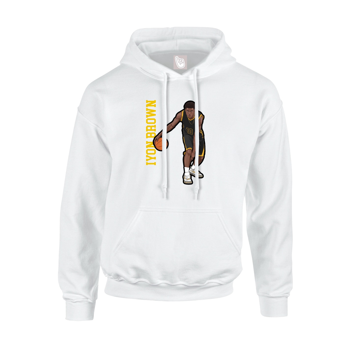 Hoodie — Name Vertical in White