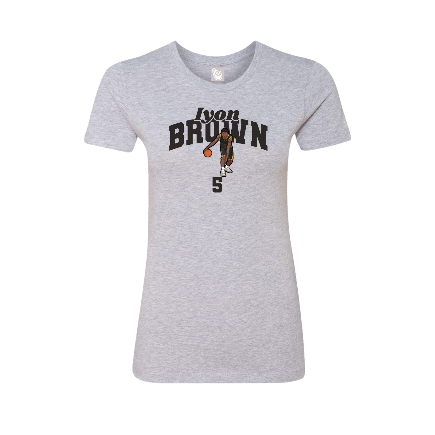 Fitted Women's Tee — Signature Arch in Grey