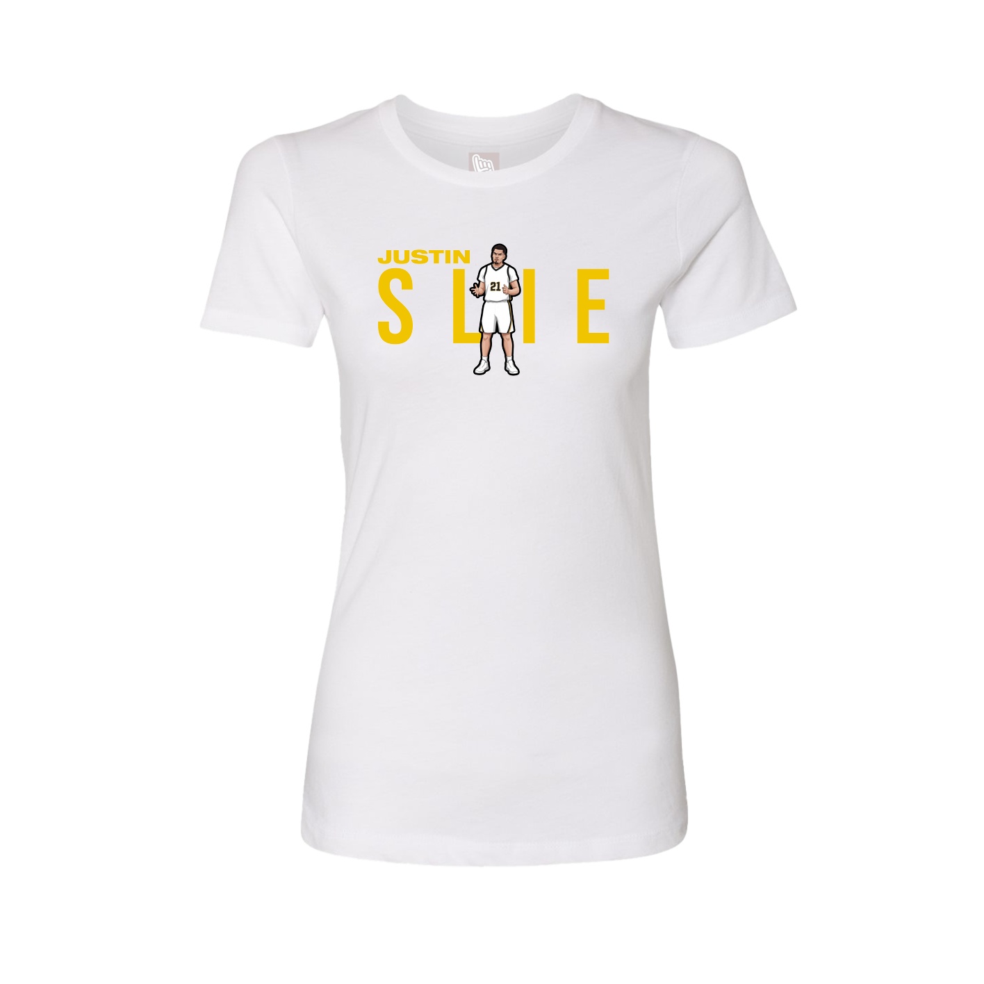 Fitted Women's Tee — Player Name in White