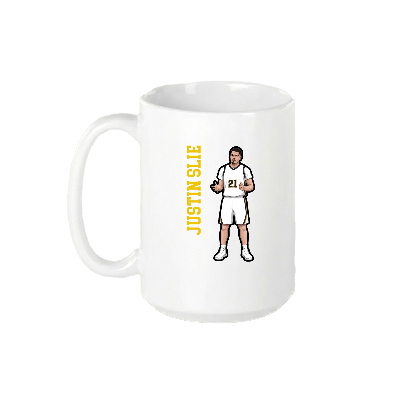 15oz Coffee Mug — Name Vertical in White