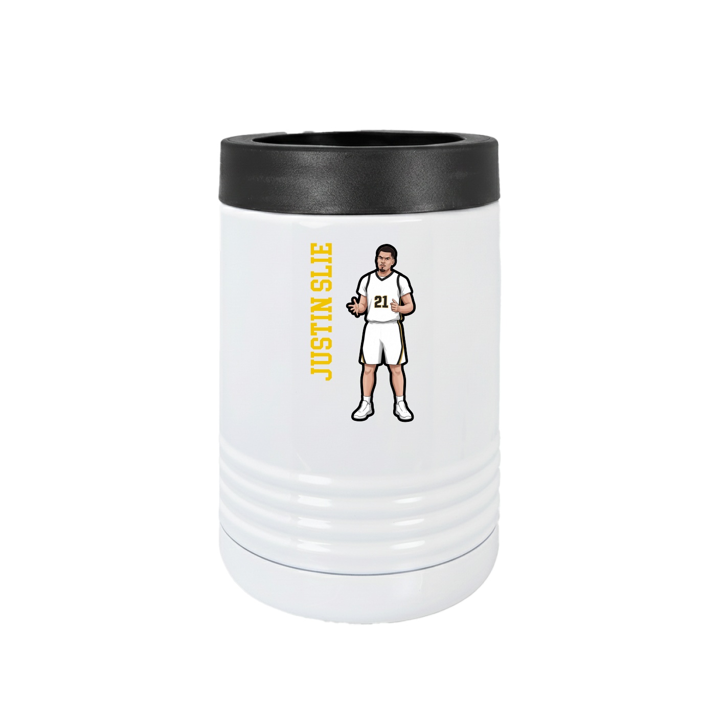 Beverage Holder — Name Vertical in White