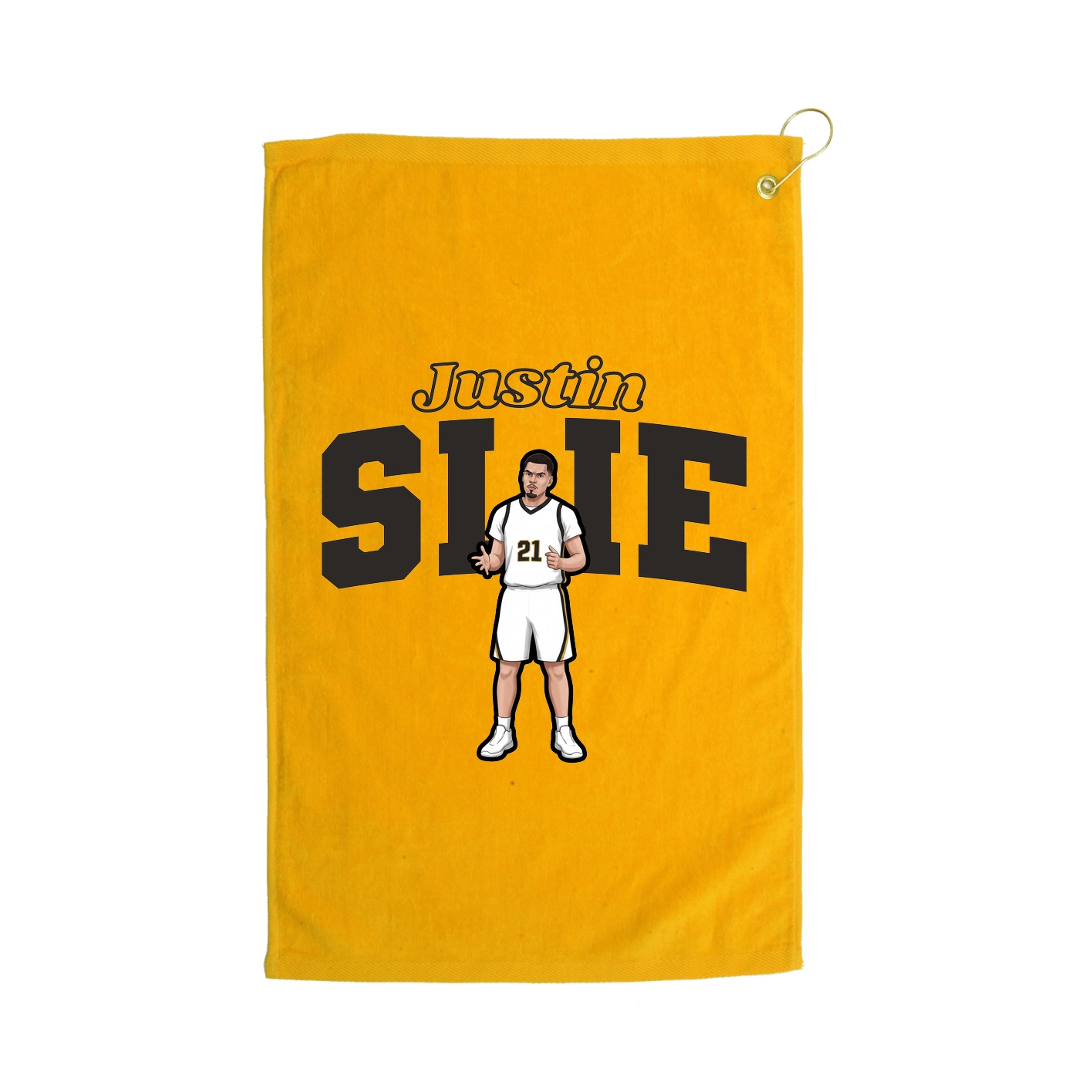 Golf Towel — Name Arch in Gold