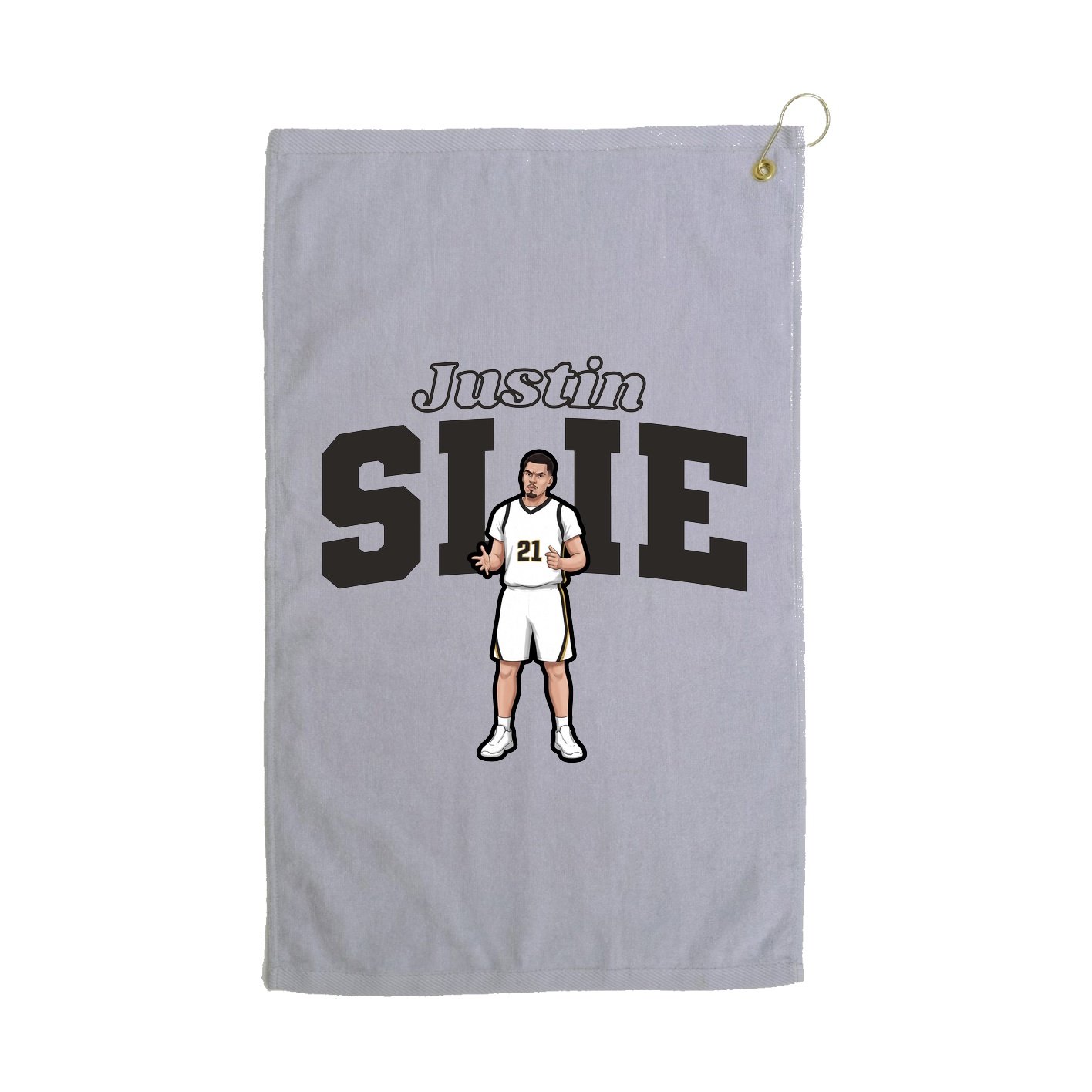 Golf Towel — Name Arch in Grey