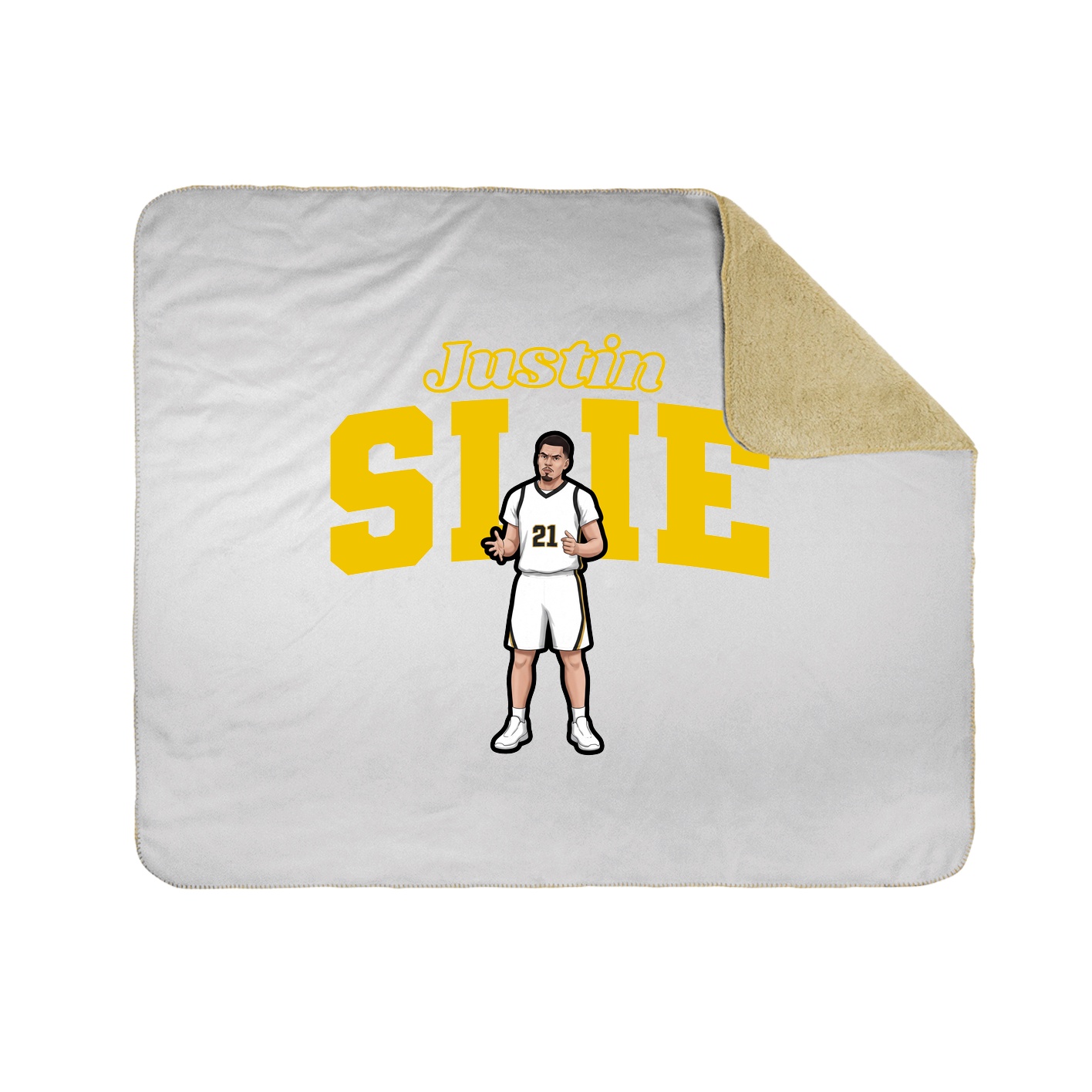 Throw Blanket — Name Arch in White