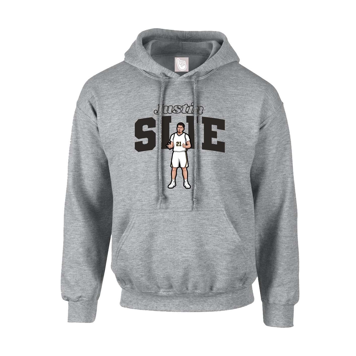 Youth Hoodie — Name Arch in Grey