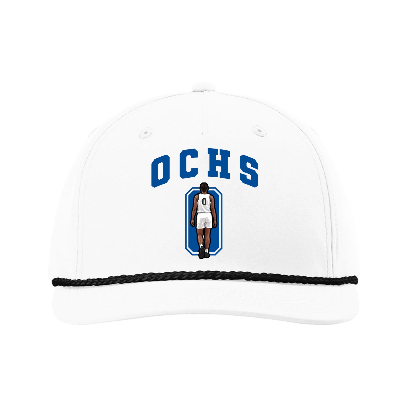 Five-Panel Classic Rope Cap — Number in White