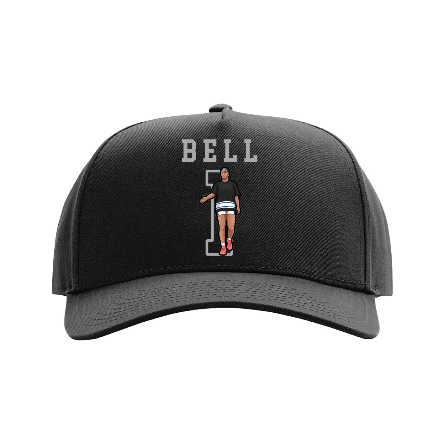 Full Fabric Five-Panel Champ Cap — Shirsey in Black