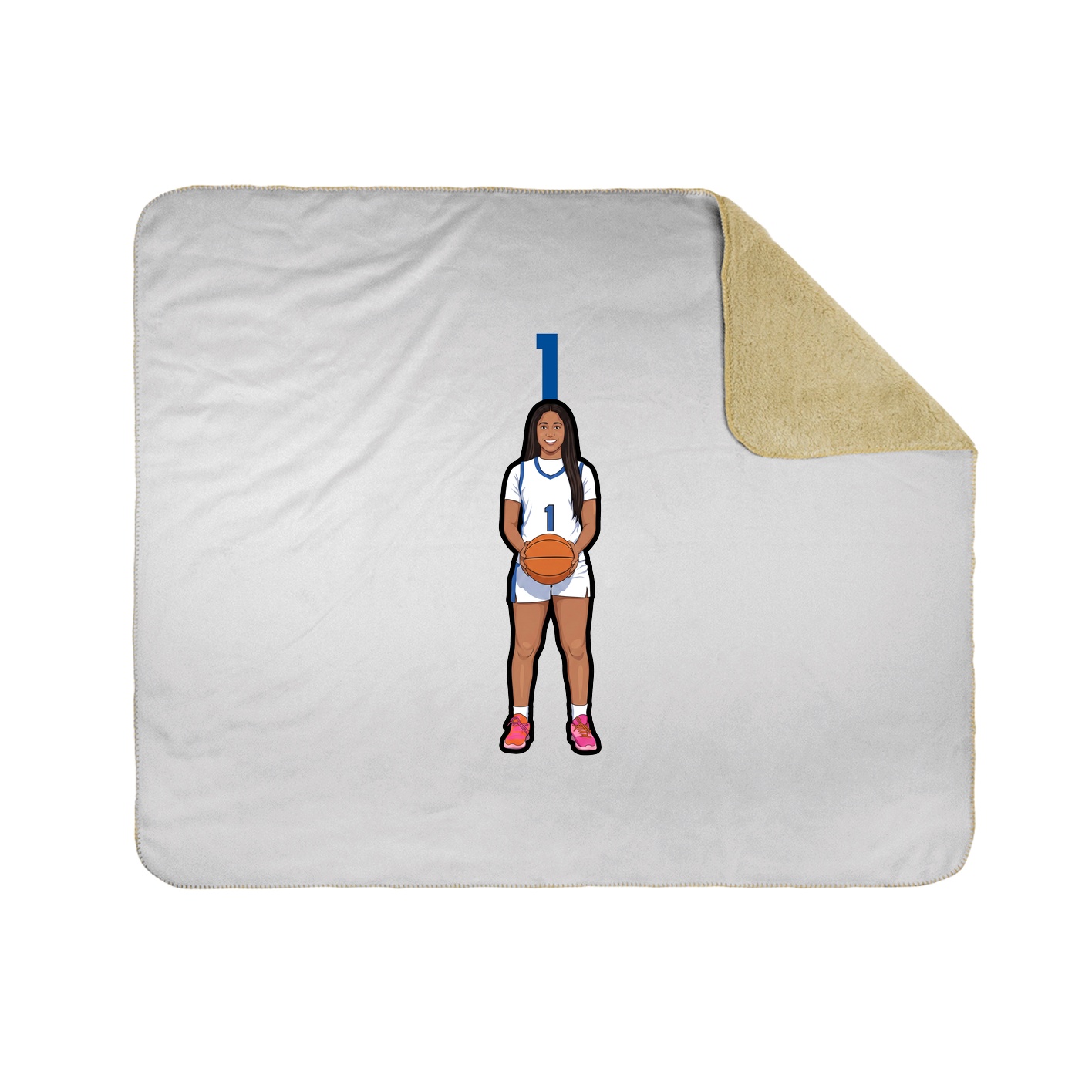 Throw Blanket — Number Top in White