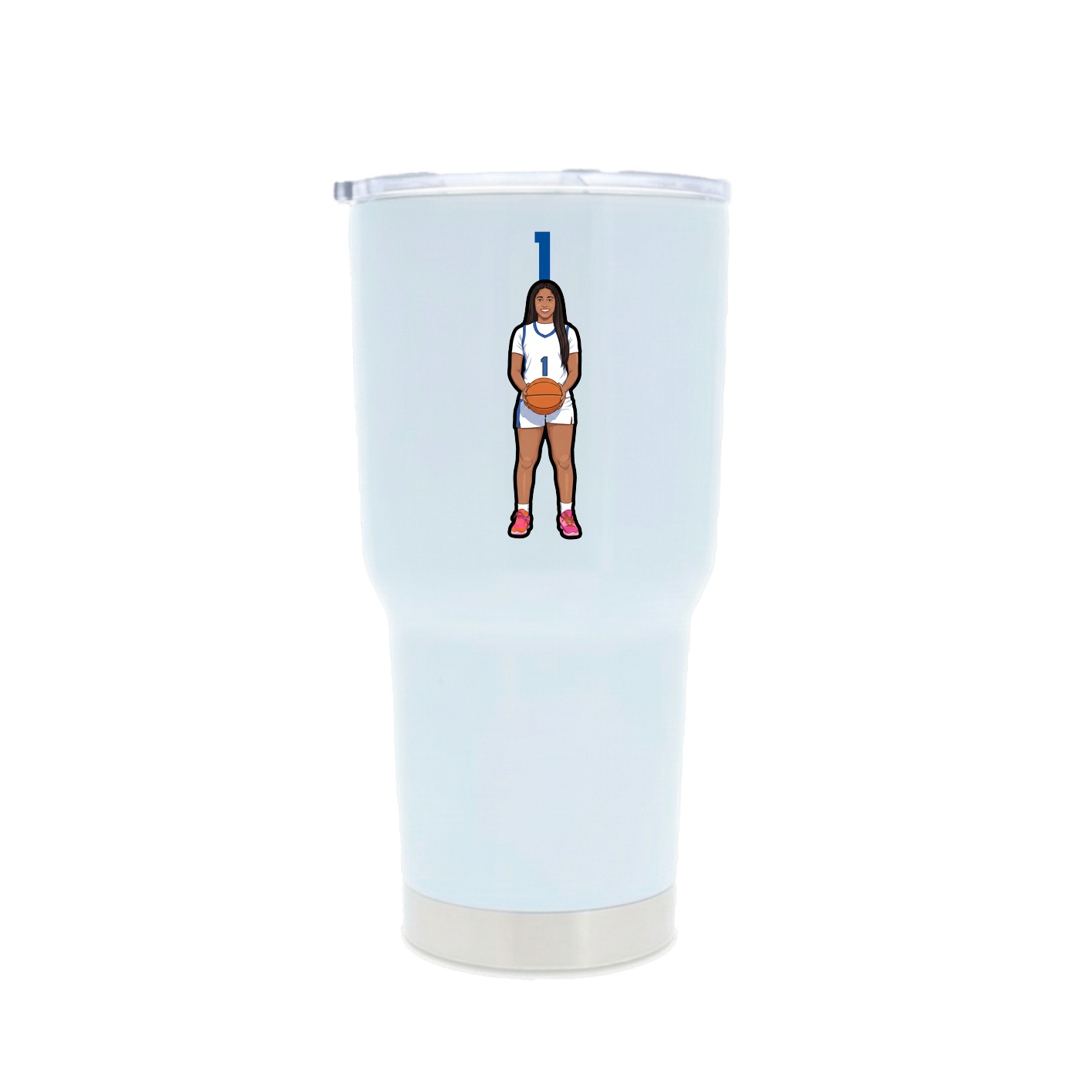 30oz Stainless Steel Tumbler — Number Top in White