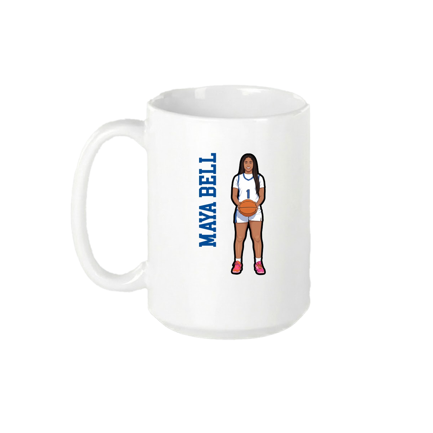 15oz Coffee Mug — Name Vertical in White
