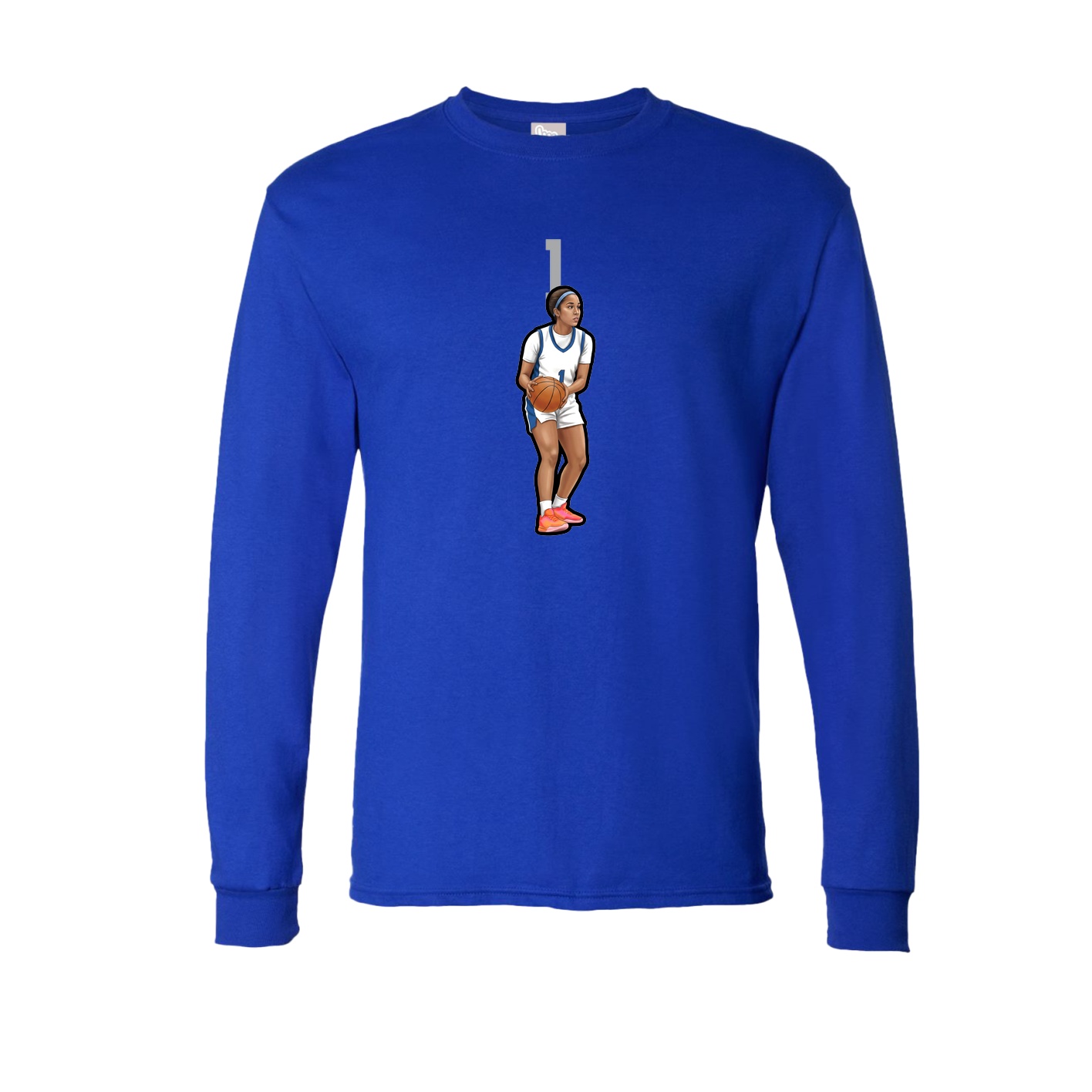Long Sleeve Tee — Number Top in Royal