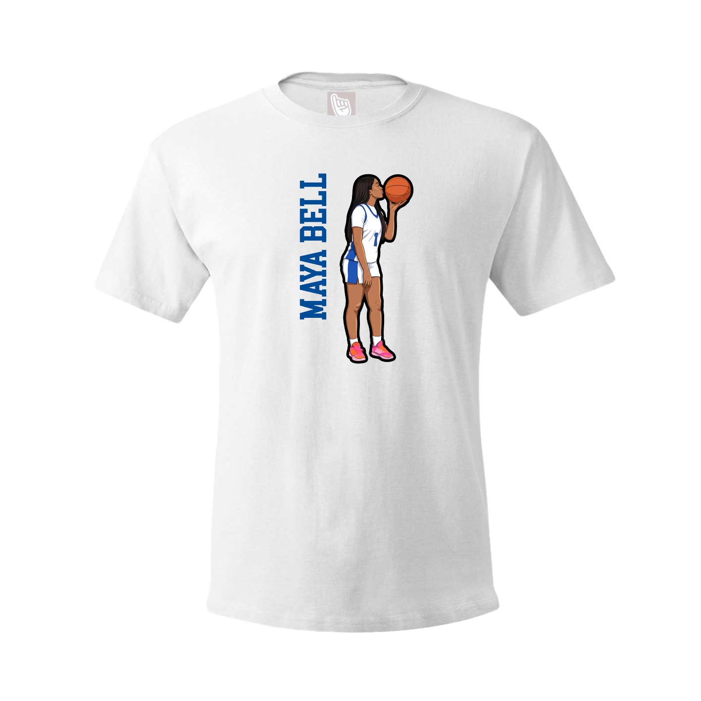 Youth Tee — Name Vertical in White