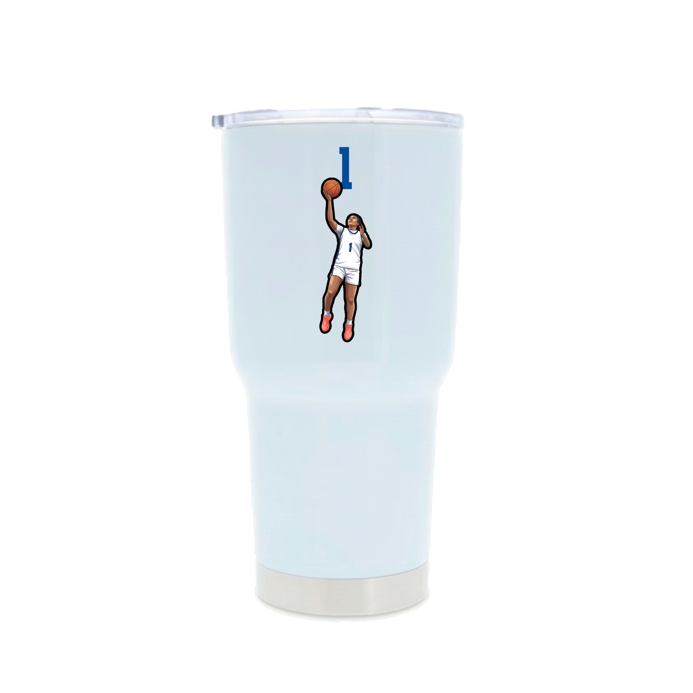 30oz Stainless Steel Tumbler — Number Top in White