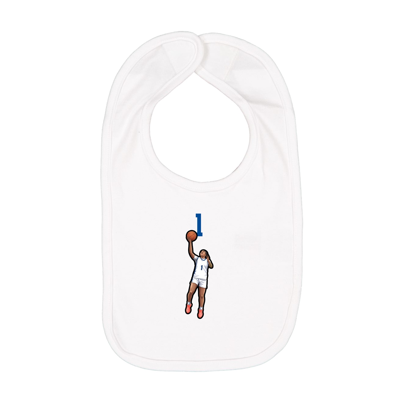Infant Bib — Number Top in White
