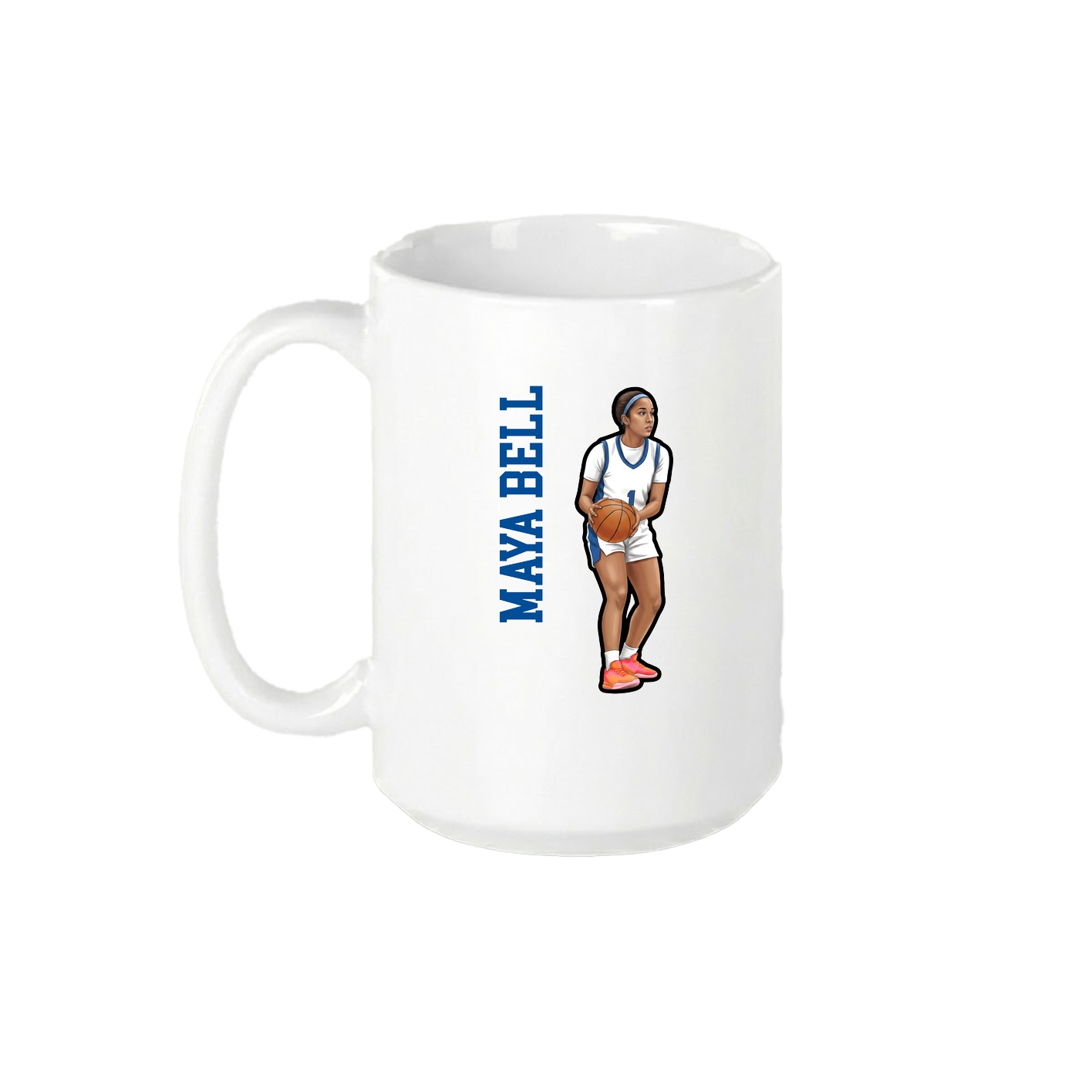 15oz Coffee Mug — Name Vertical in White