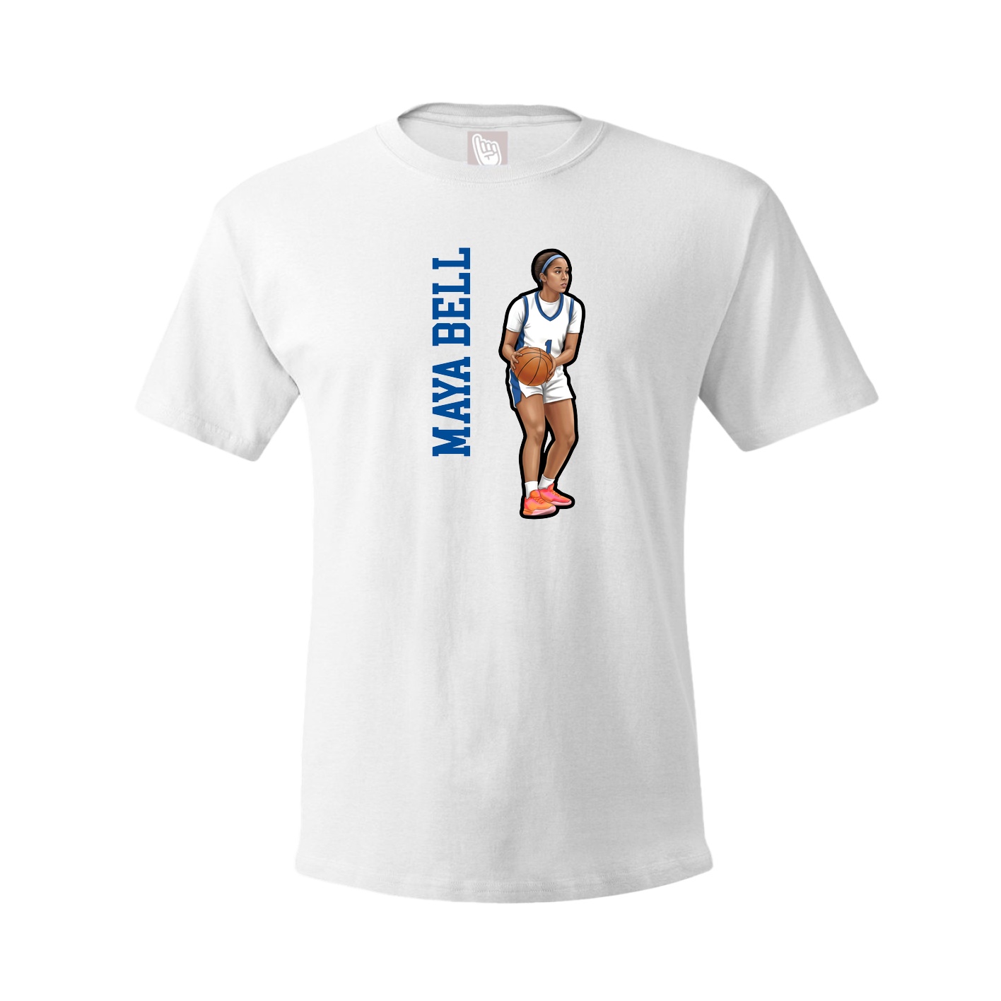 Tee — Name Vertical in White