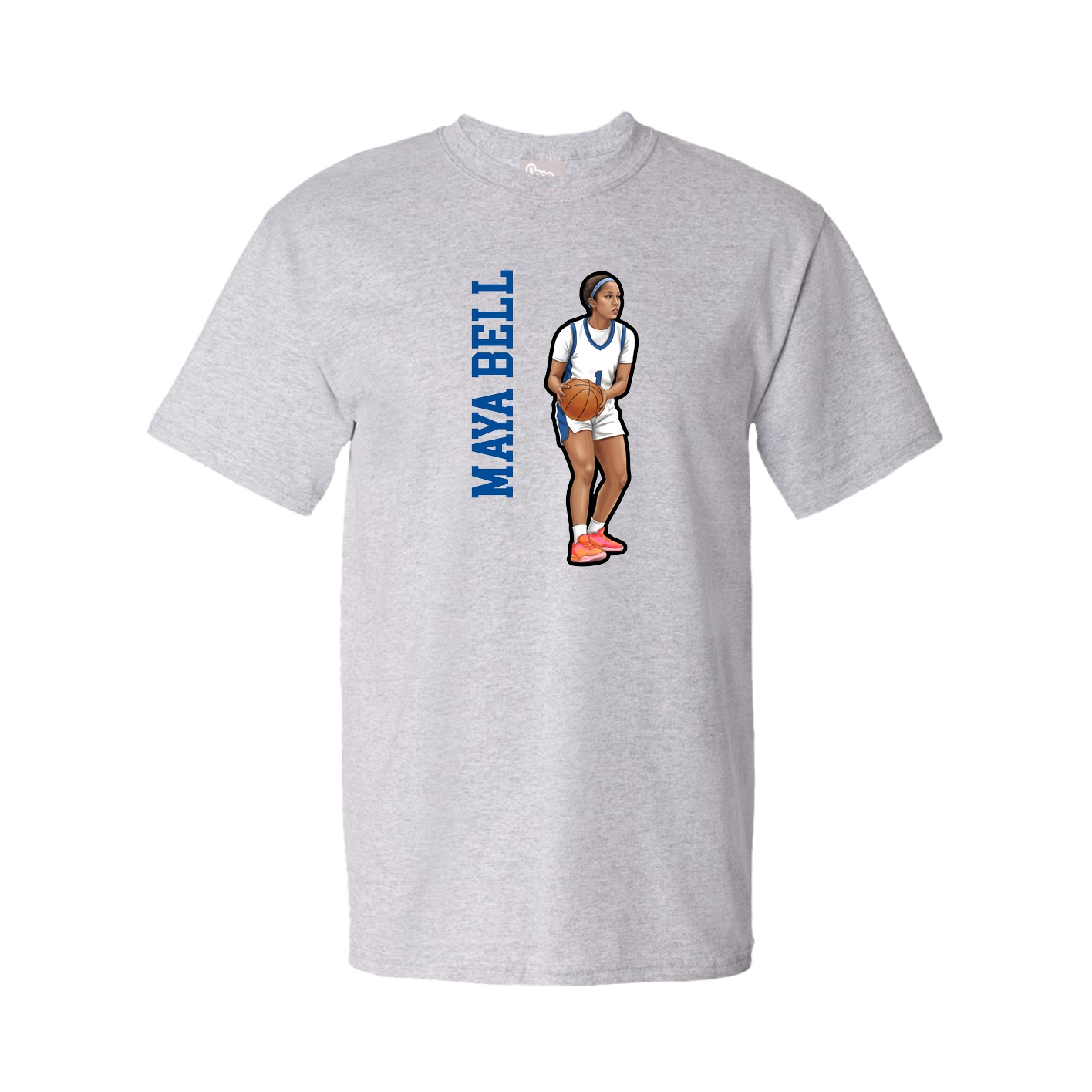 Youth Tee — Name Vertical in Grey