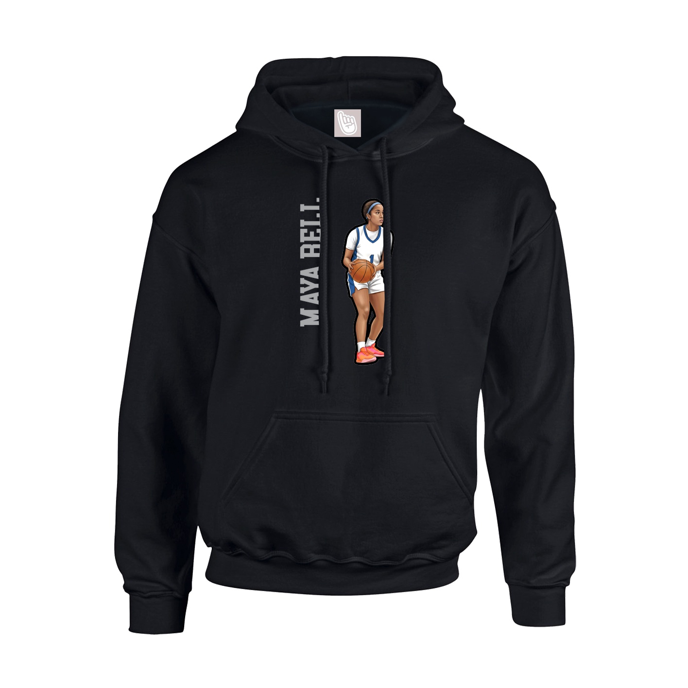 Youth Hoodie — Name Vertical in Black