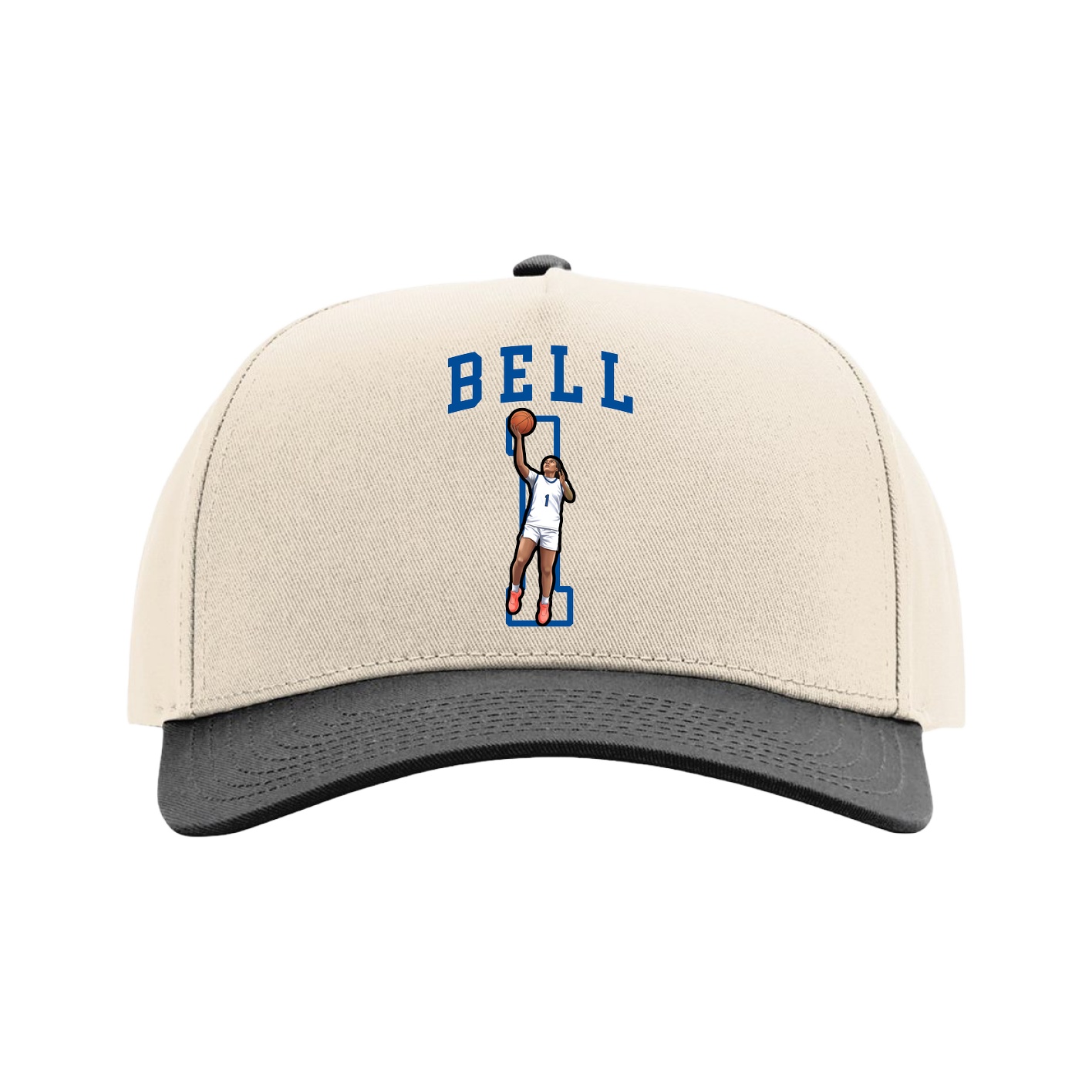 Full Fabric Five-Panel Champ Cap — Shirsey in Cream/Black