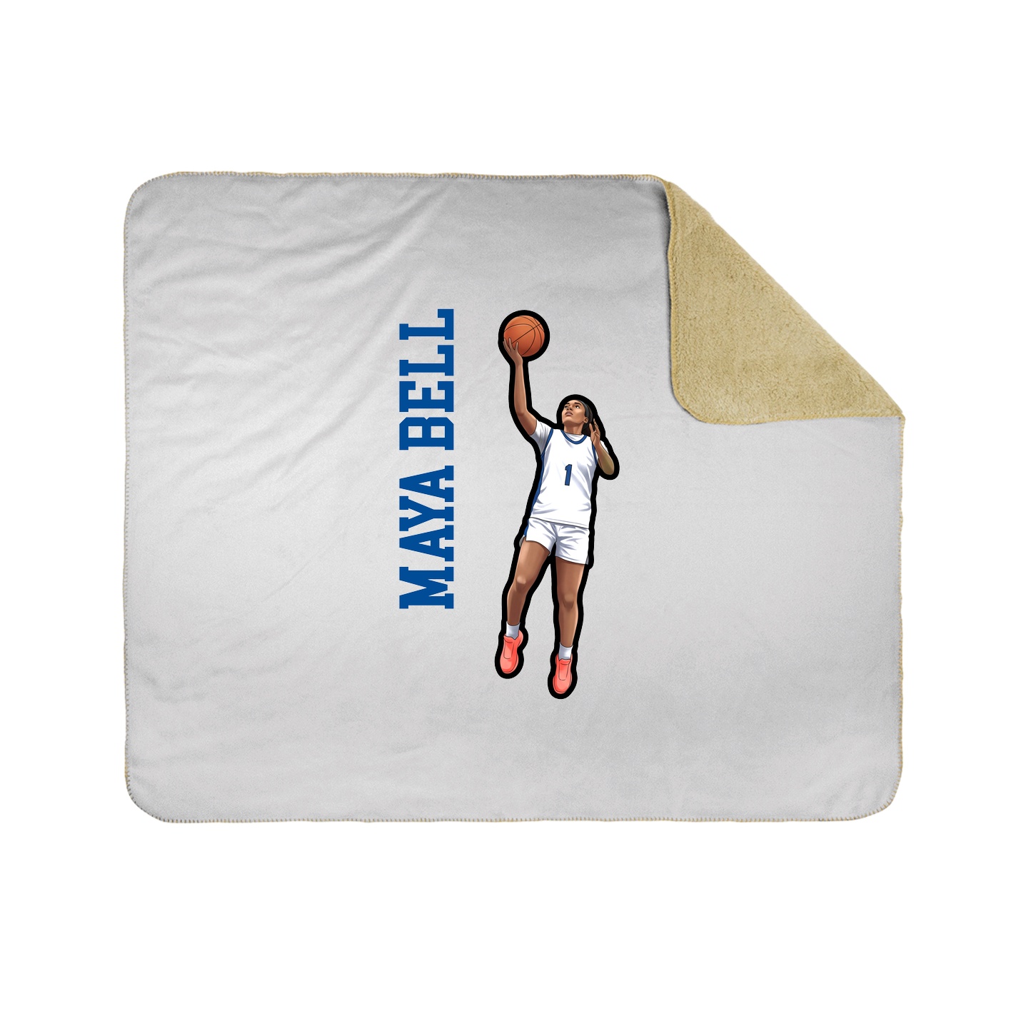 Throw Blanket — Name Vertical in White