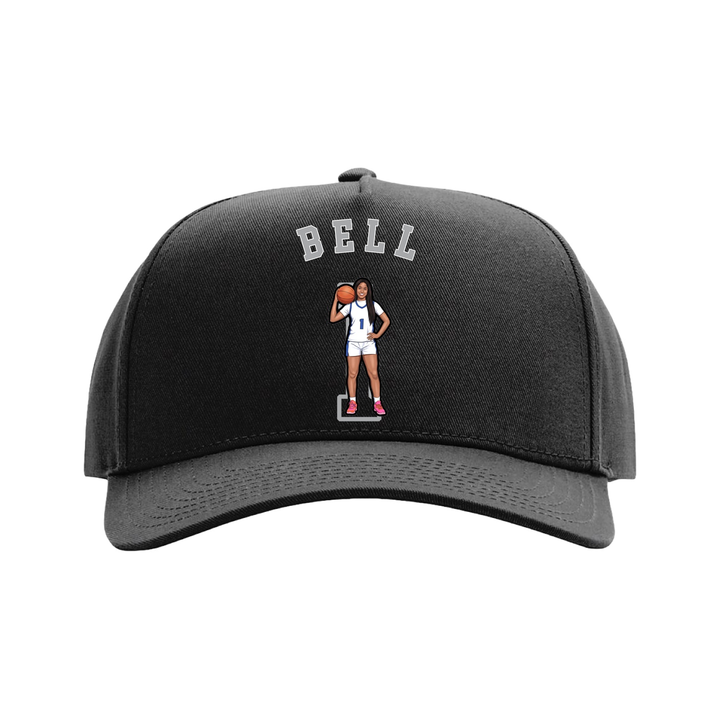 Full Fabric Five-Panel Champ Cap — Shirsey Arch in Black