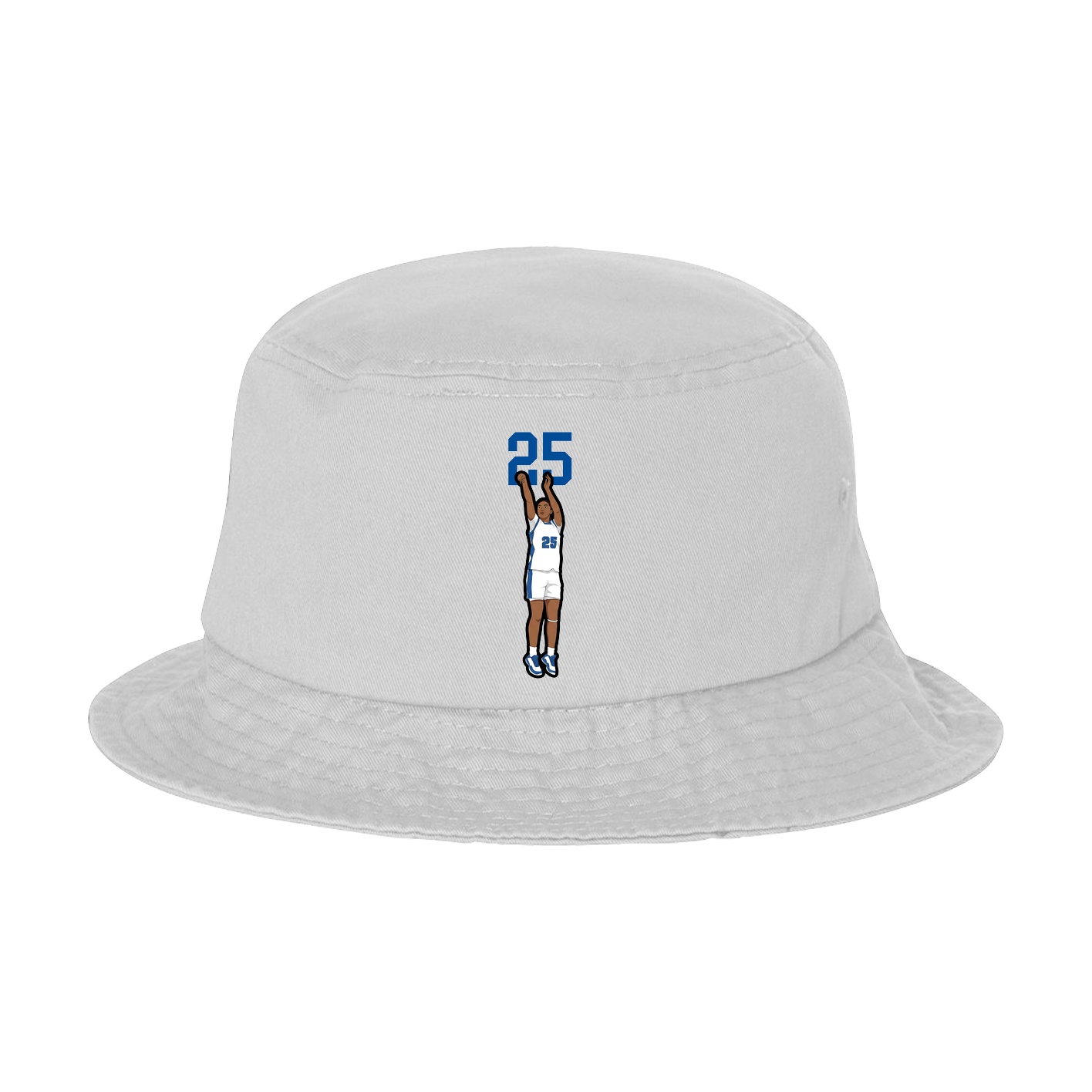 Bucket Cap — Number Top in White