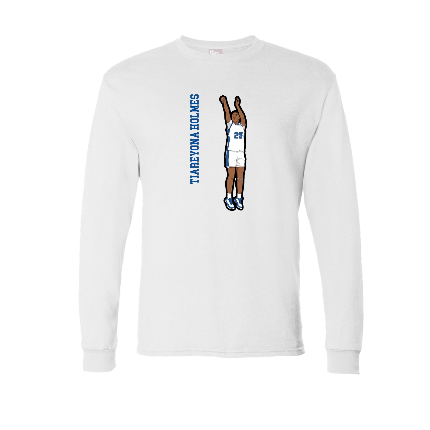 Long Sleeve Tee — Name Vertical in White