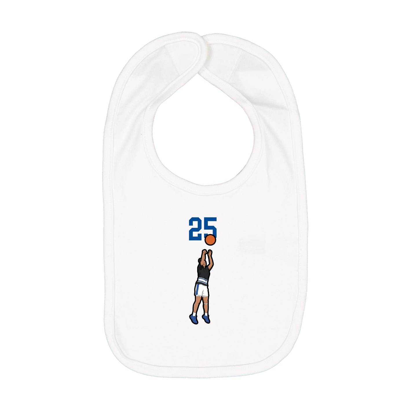 Infant Bib — Number Top in White
