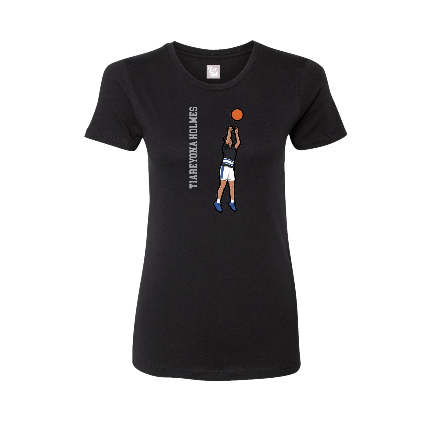 Womens Tee — Name Vertical in Black