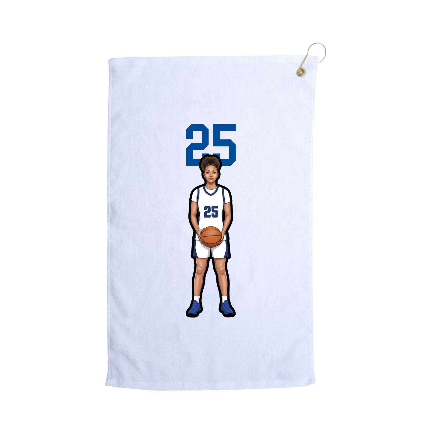 Golf Towel — Number Top in White