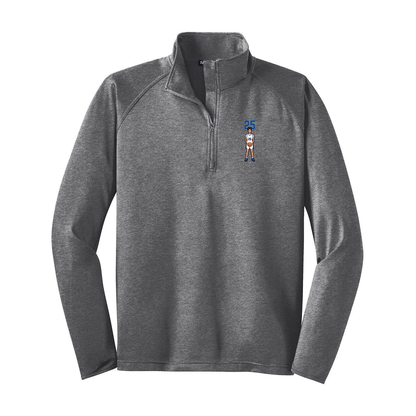 Q-Zip Pullover — Number Top in Grey